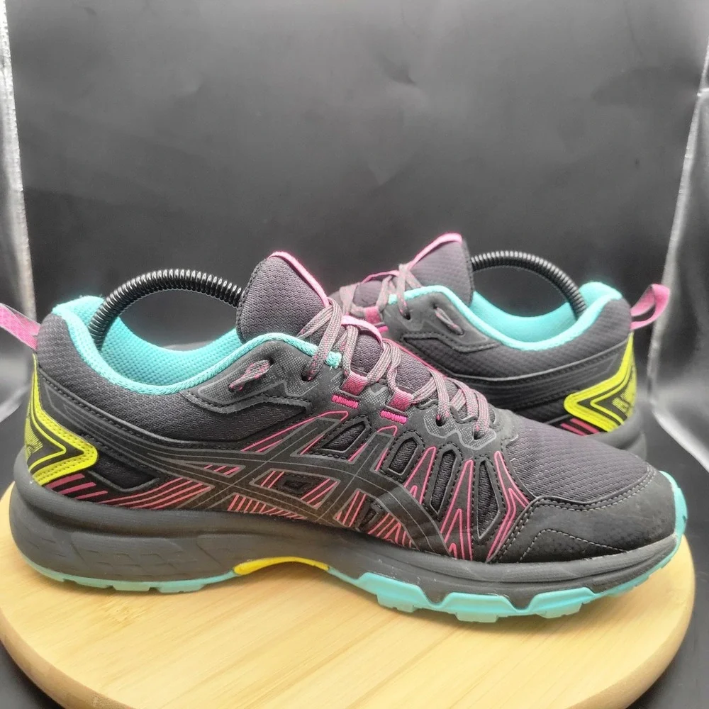 ASICS Gel Venture 7 Womens Trail Running Shoes Black Pink Teal 1012A983 Size 10